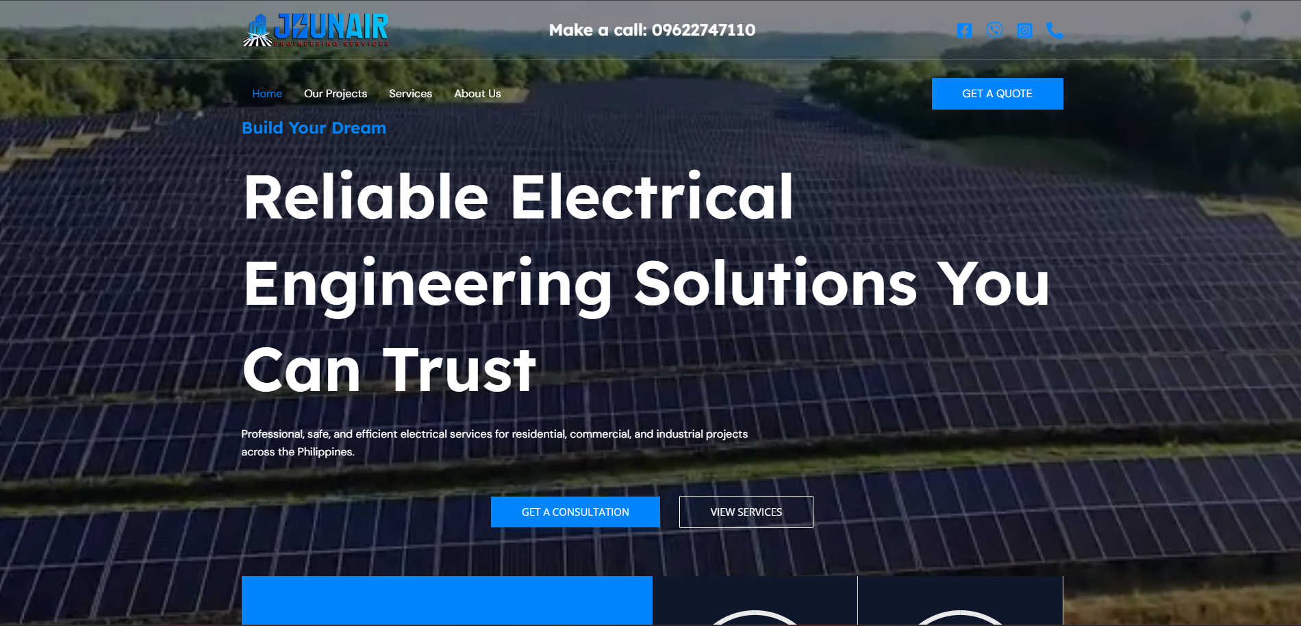 JHUNAIR Engineering Services website homepage